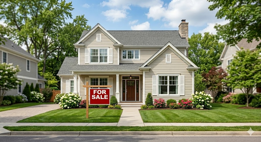 Bay Shore home for sale before foreclosure with front yard sign
